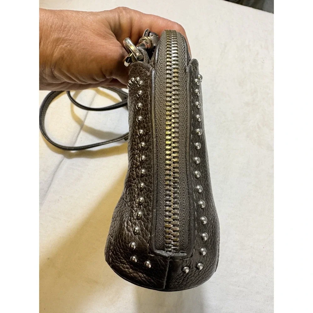 BRIGHTON‎ Pretty Tough Jojo Domed Pewter Studded Organizer Crossbody Bag